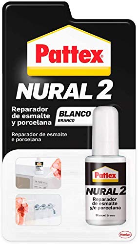 Pattex Barrita Arreglatodo Masilla bicomponente, pasta moldeable para pegar y reparar, 48 g + Pattex Nural 2 Reparador de esmalte y porcelana, esmalte permanente blanco para desconchados,1 x 50 g