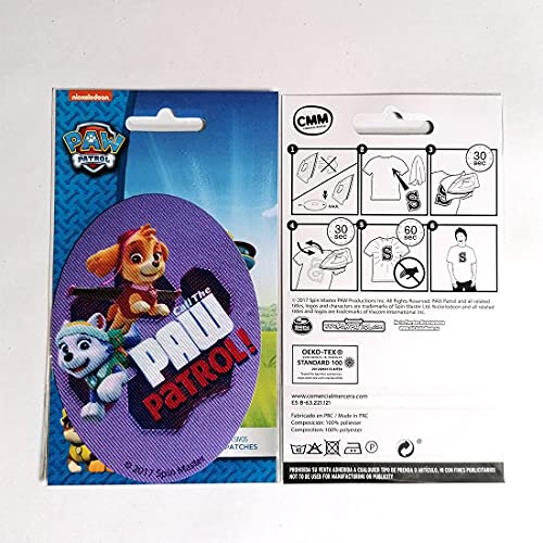 Paw Patrol Patrulla Canina 'Call the Paw Partrol 1' - Parches termoadhesivos bordados aplique para ropa, tamaño: 11 x 8 cm