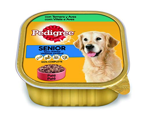 Pedigree Comida Húmeda para Perros Senior, Sabor Ternera y Aves en Paté (Pack de 20 Tarrinas x 300g)