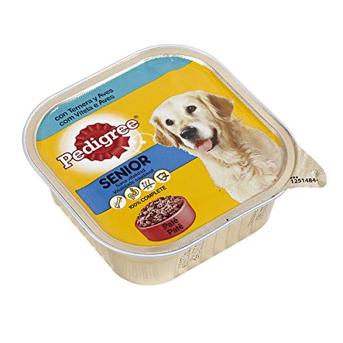 Pedigree Comida Húmeda para Perros Senior, Sabor Ternera y Aves en Paté (Pack de 20 Tarrinas x 300g)