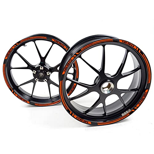 Pegatina 1290 Moto Duke para 2 llanta 1290 Super Duke R Adventure Rueda Cintas Adhesivo Vinilo (Naranja Reflectante)