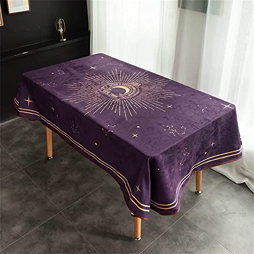 PEIRUK Mantel de Chenilla de Lujo, Mantel Impermeable, Rectangular, Ultra Suave, a Prueba de derrames, Mantel, limpiable, sin Arrugas, Protector de Mesa para Comedor, Cocina, Morado, 110 x 110