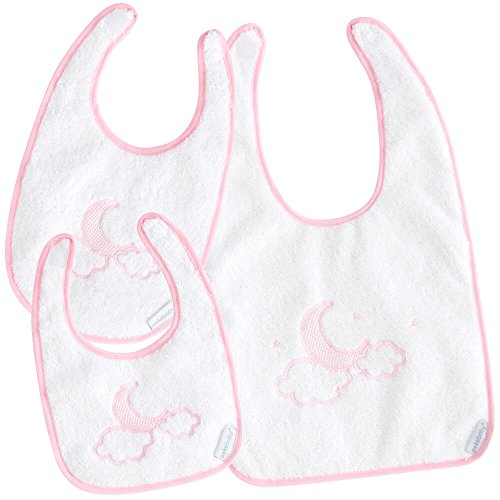 Pekebaby Set Baberos Rizo Plastificado (pack 3 piezas) MOON rosa