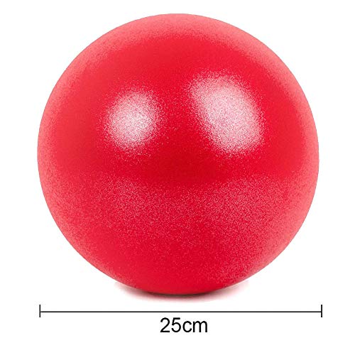 Pelota de Mini Pilates 25cm Pelota de Ejercicios de Sports Balón de Yoga para Ejercicios Abdominales Masaje y Gimnasio en Casa y Ejercicios básicos de rehabilitación de Hombros (Rojo)