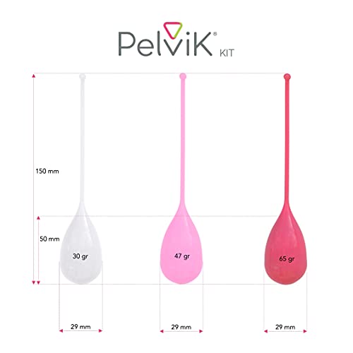 PelviK - Bolas de Kegel - Kit 3 Conos - Gimnasia y rehabilitación pélvica - Dispositivo médico patentado - Incontinencia urinaria, posparto, disfunciones del suelo pélvico