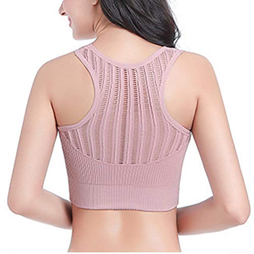 PengGengA Mujer Sujetador Deportivo Sin Costuras Wirefree Sujetador De Yoga Forma Top Bustier Morado XL