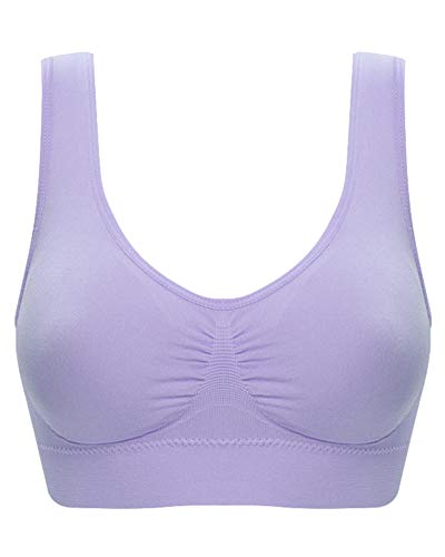 PengGengA Sujetador Deporte Yoga con Relleno Extraíble Transpirable Sin Aros Top Sujetadores para Mujer Moracho XL