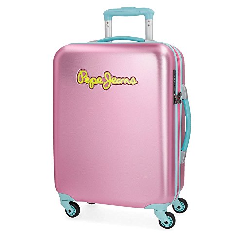 Pepe Jeans Bristol Maleta de cabina Rosa 36,5x55x20 cms Rígida Cierre TSA 33L 2,6Kgs 4 Ruedas Equipaje de Mano