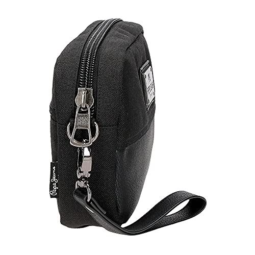 Pepe Jeans Scratch Bolso de Mano Negro 24,5x15x6 cms Poliéster