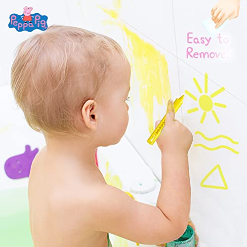 Peppa Pig Juguetes Baño Bebe, Ceras de Colores para Niños, Juguetes Bañera, Rotuladores Bañera Lavables