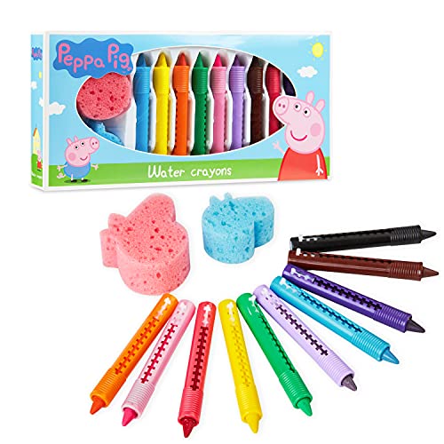 Peppa Pig Juguetes Baño Bebe, Ceras de Colores para Niños, Juguetes Bañera, Rotuladores Bañera Lavables