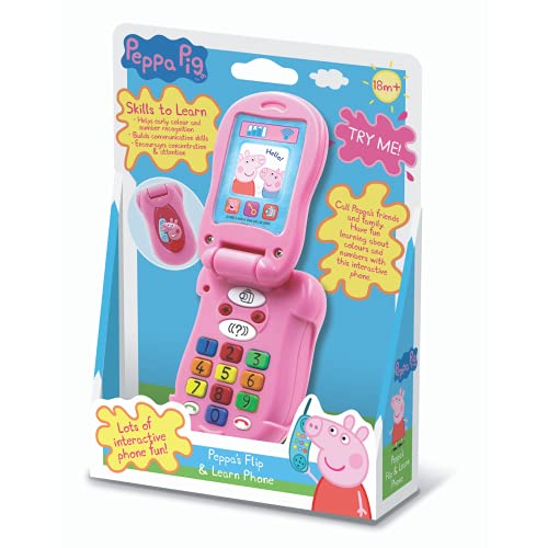 Peppa Pig PP06 tapa y aprender juguete de teléfono electrónico (Idioma Inglés)