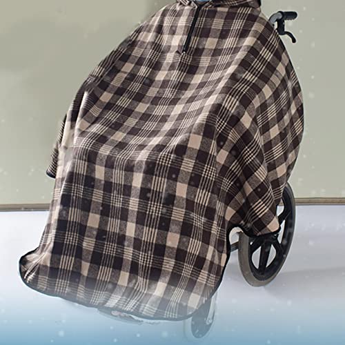 perfeclan Poncho para silla de ruedas Cálido felpa Cómodo y suave Capa de lluvia para el hogar de ancianos Tamaño universal