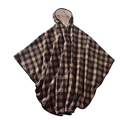 perfeclan Poncho para silla de ruedas Cálido felpa Cómodo y suave Capa de lluvia para el hogar de ancianos Tamaño universal