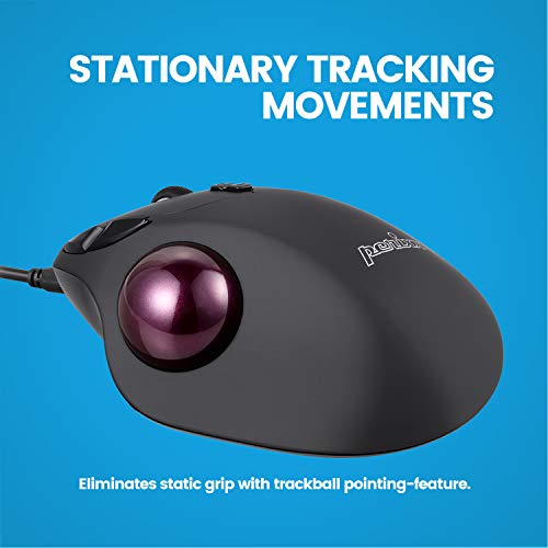 Perixx PERIMICE-517 Ratón Trackball Ergonómico - 34mm Trackball - 7 Botones - 400/1000 dpi - 1.8m Cable