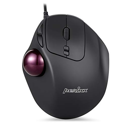 Perixx PERIMICE-517 Ratón Trackball Ergonómico - 34mm Trackball - 7 Botones - 400/1000 dpi - 1.8m Cable