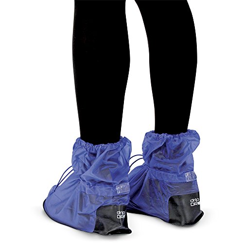 PERLETTI Cubrecalzado Impermeable de PVC - Resistente y Reutilizable - con Suela Antideslizante - galochas para Lluvia, Nieve y Fango - Modelo bajo - Azul (L (43-44), Azul)