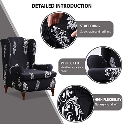 PETCUTE Fundas de Sillón con Orejero Elástica Decorativas para Sillones con Cojin Separado Protector de Muebles Fundas