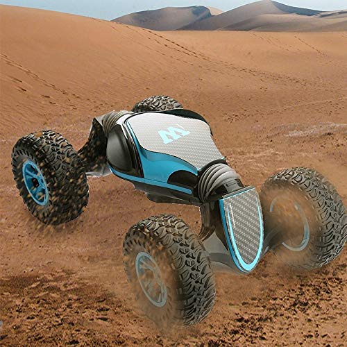 PETRLOY Coche eléctrico de alta velocidad Stunt Car 2.4Ghz 4WD RC 6CH Control remoto Control remoto Anfibio Off Road Carrera eléctrica Carro doble lado Vehículo tanque Vehículo 360 grados Vueltas y vu