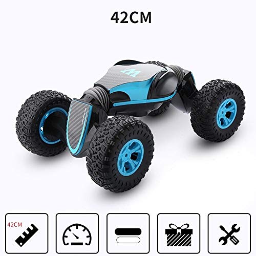 PETRLOY Coche eléctrico de alta velocidad Stunt Car 2.4Ghz 4WD RC 6CH Control remoto Control remoto Anfibio Off Road Carrera eléctrica Carro doble lado Vehículo tanque Vehículo 360 grados Vueltas y vu