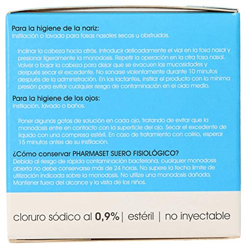 PHARMASET SUERO FISIOLÓGICO, 30 MONODOSIS 5 ML, Negro, Estándar