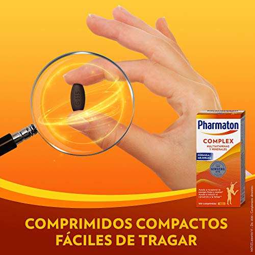 Pharmaton Complex - Multivitamínico con Ginseng - 30 Comprimidos Compactos - Energía Física y Mental