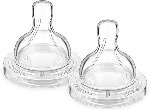 Philips Avent SCF634/27 - Tetina de silicona anti-cólicos con flujo rápido, compatibles con el biberón Classicm 6m+