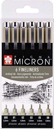 PIGMA MICRON NEGRO ESTUCHE 6#