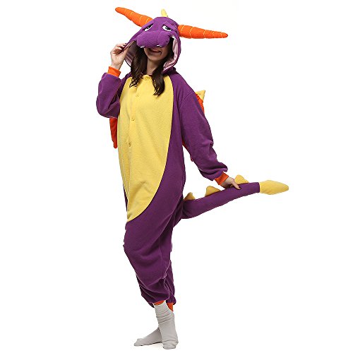 Pijamas Animales Mujer Disfraces de Cosplay para Adultos Pijama Enteros Dragon, S