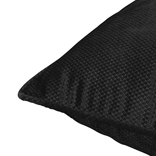 PimpamTex – Cojines con Relleno, Estilo Suave y Aterciopelado para Cama, Sillas o Sofás, 45x45 cm, Cojín Modelo Málaga – (Negro, 1)