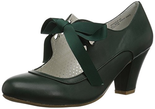 Pin Up Couture WIGGLE-32 Dark Green Faux Leather UK 6 (EU 39)