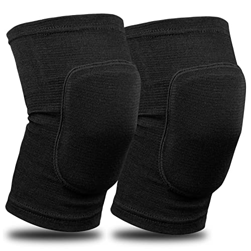 Pinsheng 1 par Rodillera, Unisex esponja gruesa rodilleras de voleibol, Crashproof antideslizante rodilleras de protección para Baile Correr Ciclismo Esquí Fútbol Patinaje, negro (Small)