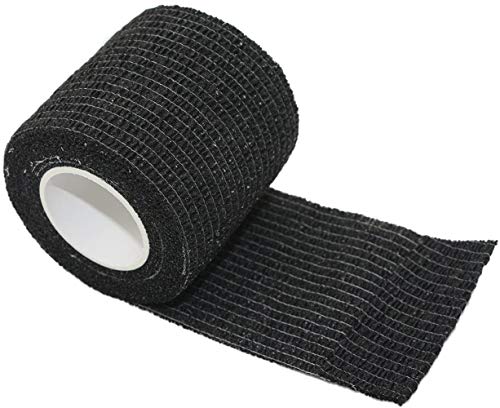 PintoMed - Venda Cohesiva - 10 x NEGRO - 10 rollos x 5 cm x 4,5 m autoadhesivo, vendaje flexible, primeros auxilios, lesiones