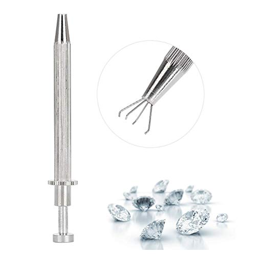 Pinzas para joyas, portaherramientas Herramienta de recogida de joyas Gemas de diamante Pinzas para sujetar Catcher Grabber Pinzas Rectas para hacer joyas Herramienta con 4 garras para soldadura(lang)