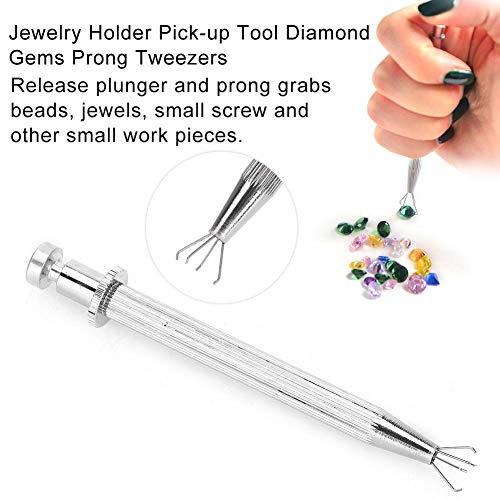 Pinzas para joyas, portaherramientas Herramienta de recogida de joyas Gemas de diamante Pinzas para sujetar Catcher Grabber Pinzas Rectas para hacer joyas Herramienta con 4 garras para soldadura(lang)