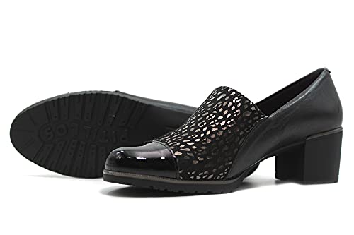 PITILLOS - 1033 Negro - Zapato de Piel, con tacón bajo, para: Mujer Color: Negro Talla:39