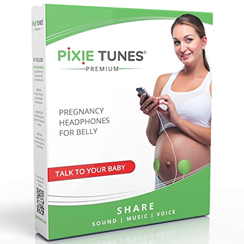 Pixie Tunes Sistema de bocinas Baby Bump para reproducir sonido, música y hablar con su bebé en el útero desde cualquier teléfono móvil, tableta y dispositivo de audio portátil. Verde