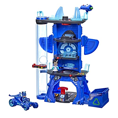 PJ Masks Juguete para niños en Edad Preescolar Deluxe Battle HQ, Set de cuartel General con 2 Figuras de acción y vehículo para niños a Partir de 3 años