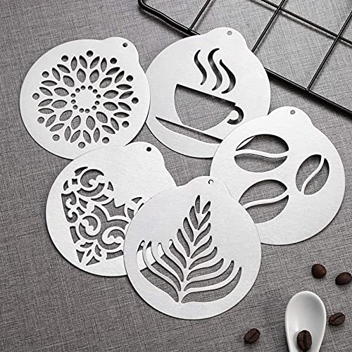 Plantilla Para Café Capuchino Plantillas Para Decorar CaféS Capuchinos Barista Cappuccino Coffee Art Template Latte Art Stencil Plantillas Personalizadas Para Decorar Un Pastel De Café (5 Piezas)