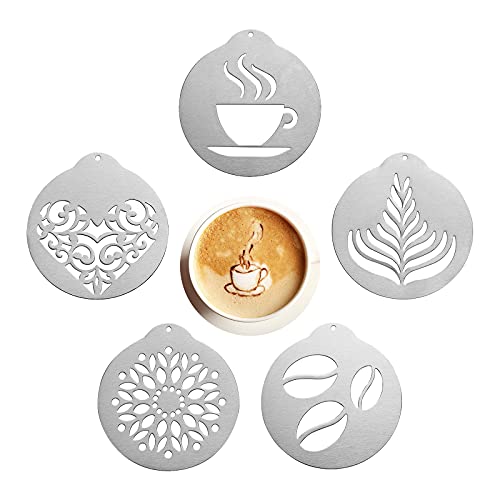 Plantilla Para Café Capuchino Plantillas Para Decorar CaféS Capuchinos Barista Cappuccino Coffee Art Template Latte Art Stencil Plantillas Personalizadas Para Decorar Un Pastel De Café (5 Piezas)