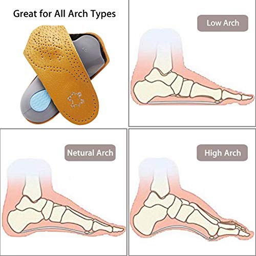 Plantillas ortopédicas de 3/4, soporte de fascitis plantar con almohadilla metatarsiana insertos de calzado de cuero ligero para hombres y mujeres, soporte de arco para pie plano, ejercicio, XS