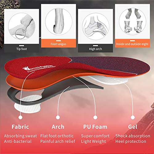 Plantillas ortopédicas para mujeres y hombres, fascitis plantar, soporte de pie de arco alto, para pies planos, plantillas de gel atléticas, plantillas de trabajo para todo el día