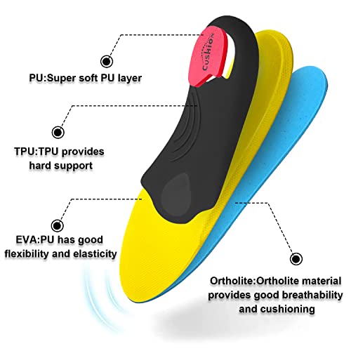 Plantillas ortopédicas para mujeres y hombres Soporte de pie alto Plantillas de zapatos funcionales suaves Inserto para pies planos, dolor de pie, fascitis plantar,