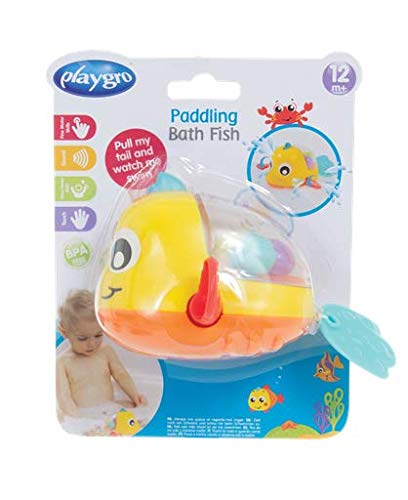 Playgro Juguete para Baño Pez Nadador, A partir de los 12 meses, Multicolor, Sin BPA, Naranja/Amarillo, 40181