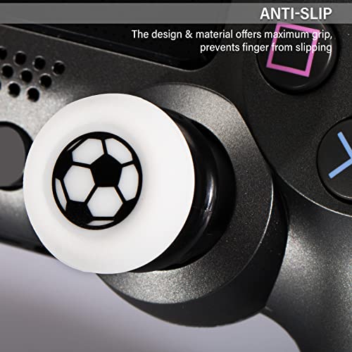 Playrealm FPS Thumbstick Grip Agarres para el Pulgar Extensor Y Impresión Caucho Silicona Apretón Cubrir 2 juegos para PS4 (Fútbol)