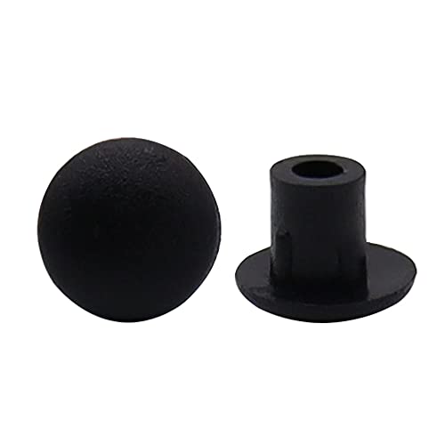 PLCatis - 200 Piezas Tapones Agujeros Muebles 5MM Tapones Plásticos Redondos para Agujeros Tapas Redondas para Ocultar Agujeros - Negro