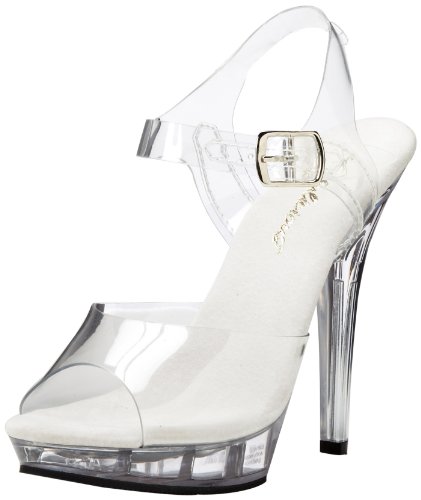 Pleaser LIP-108 - Zapatos de tacón para mujer, color transparente, talla 2 UK