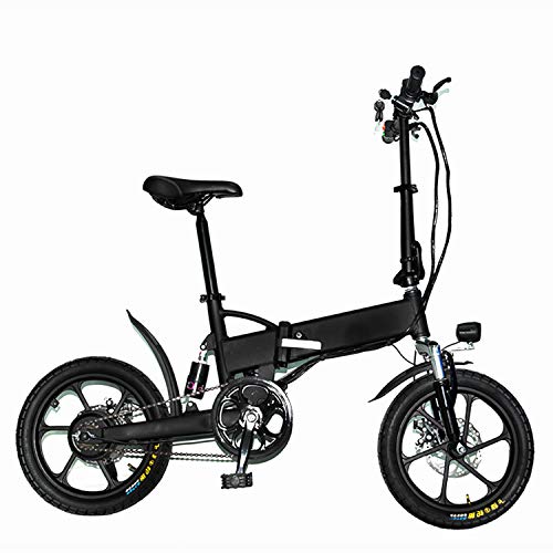 Plegable Eléctrico De La Bicicleta, Moto Interurbana De 16 Pulgadas Ajustable Velocidad E-Bici, A 30 Km Rango, 36V Batería Recargable 250W / Litio, Adulto Unisex Bicicleta Eléctrica,36V 5.2Ah