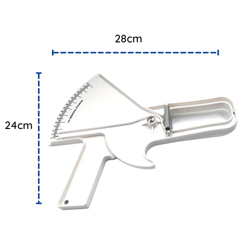 Plicómetro Profesional Medidor De Grasa Corporal - Adipómetro Lipocalibre De Alta Precisión con Manual De Antropometría (Blanco)