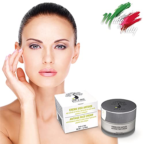 POC A POC Crema Facial Antiedad Con Ácido Hialurónico, Colágeno, Péptido efecto Bótox, Células Madre Vegetales de Guindilla Formato 50 ml